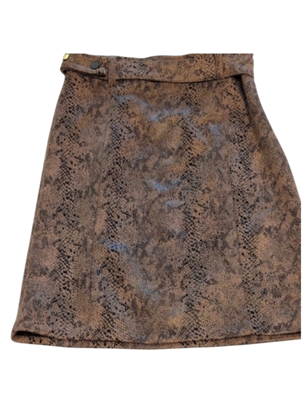 Haute Monde Brown Snake Skin Print Skirt